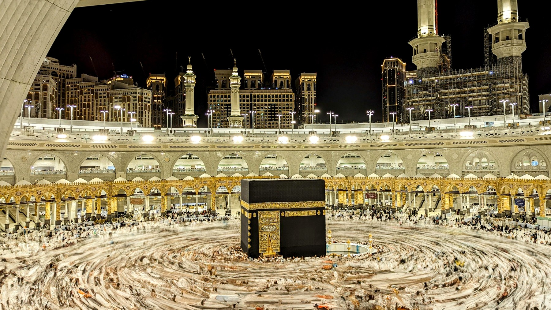 The Kaaba at Masjid al-Haram at night
